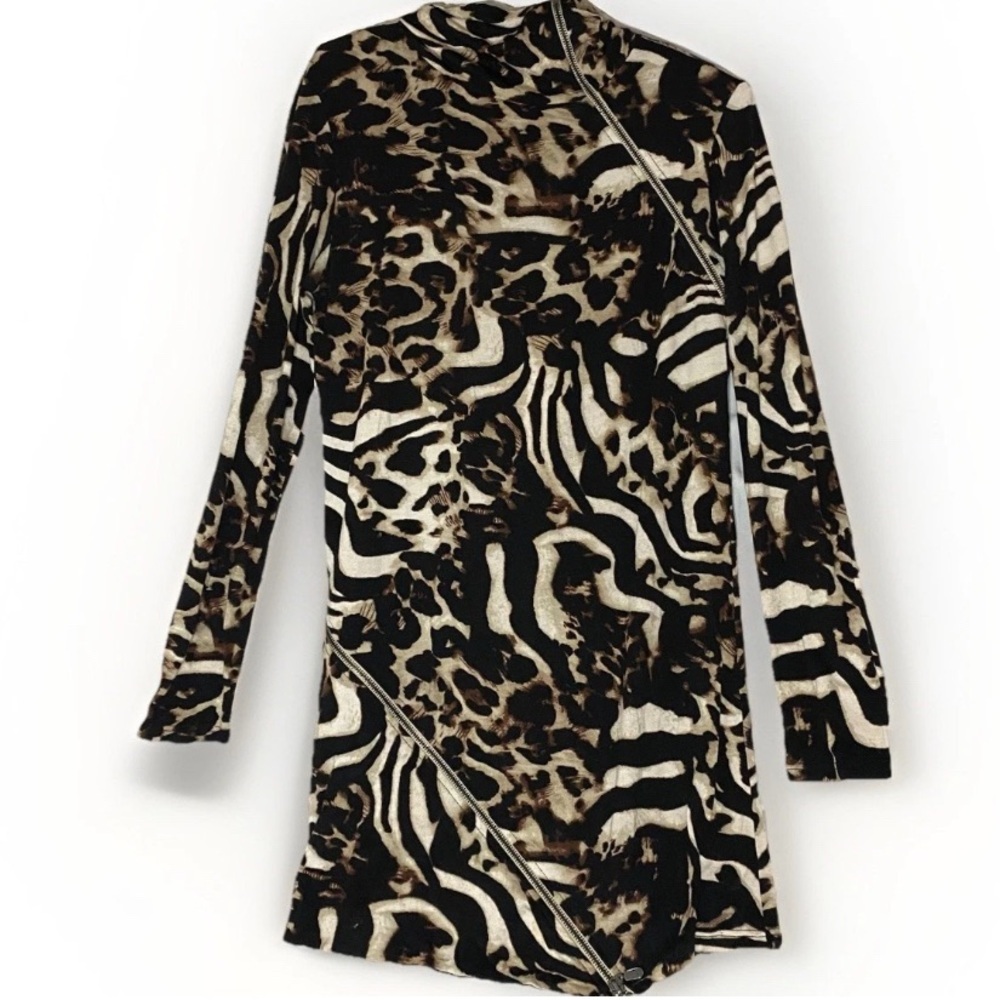 JOSEPH RIBKOFF Stretch Zip‎ Around Animal Print Sheath Dress Size 8 Classy Sleek